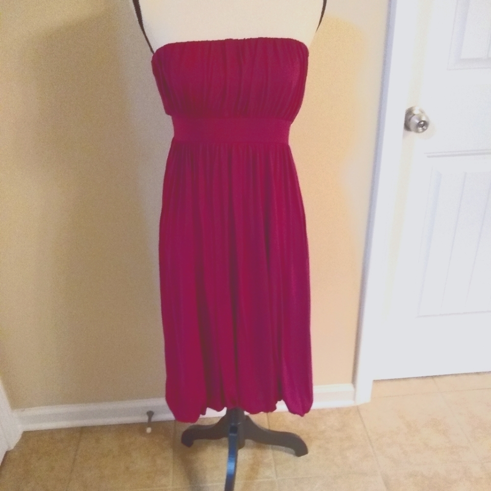 Banana Republic Silk Sleeveless Mini Dress, Garnet/Burgundy Size 8. Like New